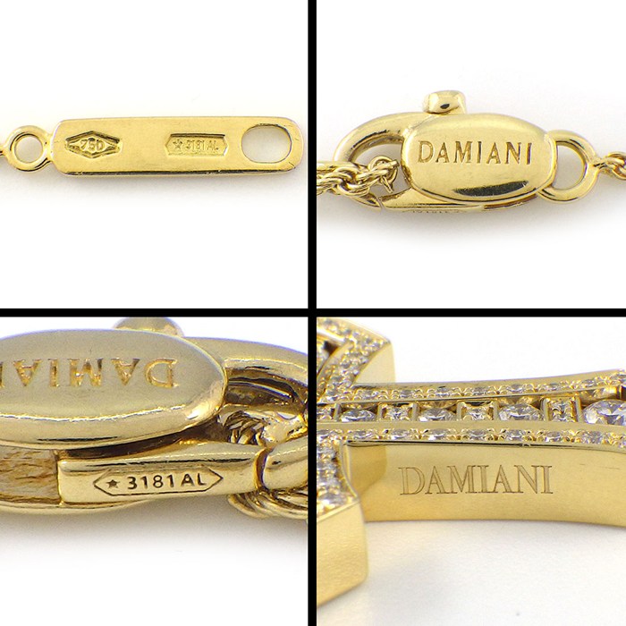 ダミアーニ DAMIANI ネックレス ベルエポック クラウン M クロス パヴェ ダイヤモンド K18YG 【中古】