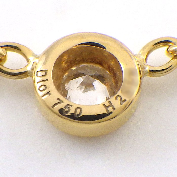 クリスチャンディオール Christian Dior ネックレス ミミウィ 1ポイント ダイヤモンド K18YG 【中古】
