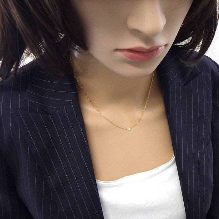 クリスチャンディオール Christian Dior ネックレス ミミウィ 1ポイント ダイヤモンド K18YG 【中古】