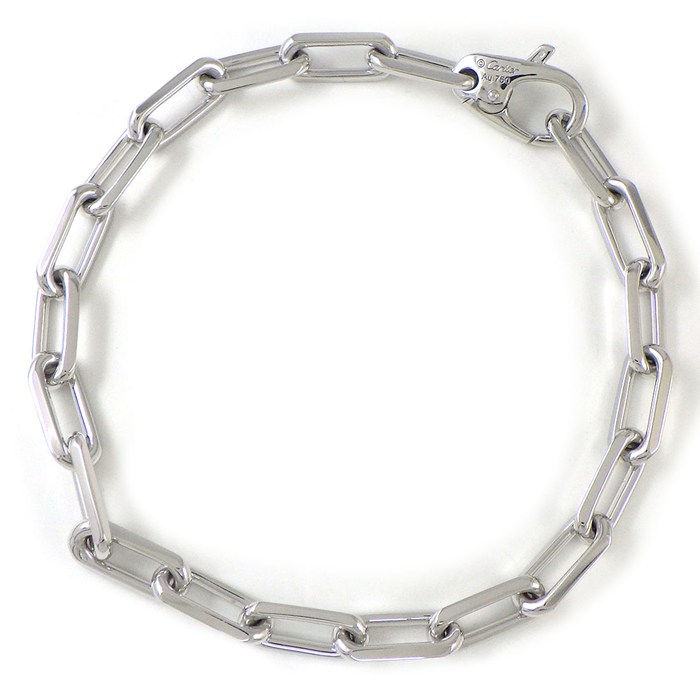 カルティエ Cartier ブレスレット サントス ミディアムモデル B6021400 チェーン リンク K18WG 【中古】