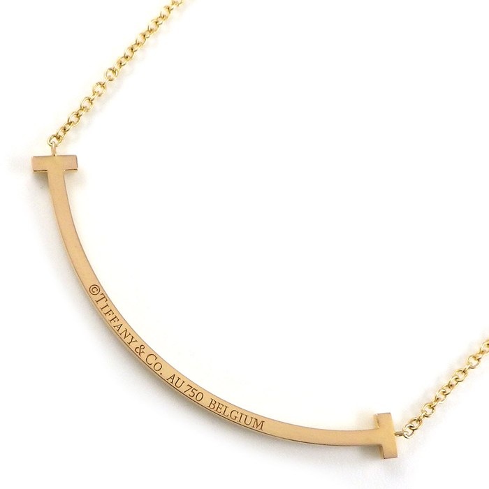 ティファニー Tiffany & Co. ネックレス Tスマイル スモール 63058815 ダイヤモンド 計0.10ct K18PG 【中古】