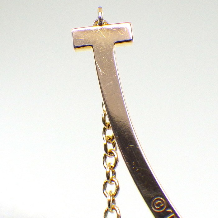 ティファニー Tiffany & Co. ネックレス Tスマイル スモール 63058815 ダイヤモンド 計0.10ct K18PG 【中古】