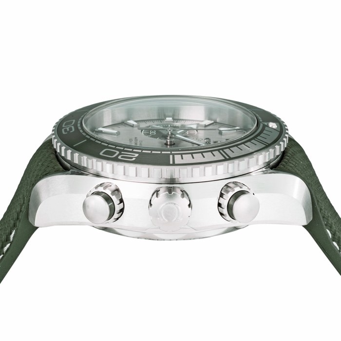 【新品・5年保証】オメガ OMEGA 腕時計 シーマスター プラネットオーシャン 600M 215.32.46.51.06.001 コーアクシャル マスタークロノメーター クロノグラフ デイト サテン仕上げ グレー文字盤 SS セラミック グリーン メッシュ ラバーベルト 自動巻き 【箱・保付き】