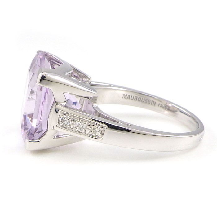 モーブッサン MAUBOUSSIN リング モンベベ ダムール アメジスト K18WG 10.5号 【中古】