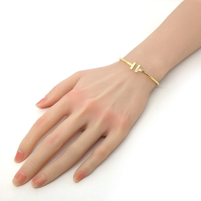 ティファニー Tiffany & Co. バングル T ワイヤー ミディアム 60010760 K18YG /#M 【中古】