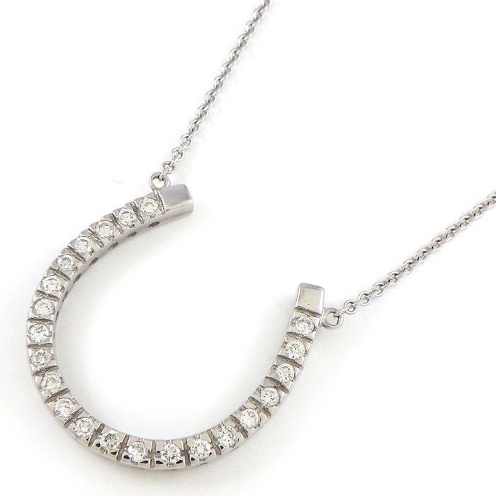 スタージュエリー STAR JEWELRY ネックレス ホースシューモチーフ ダイヤモンド K18WG 【中古】