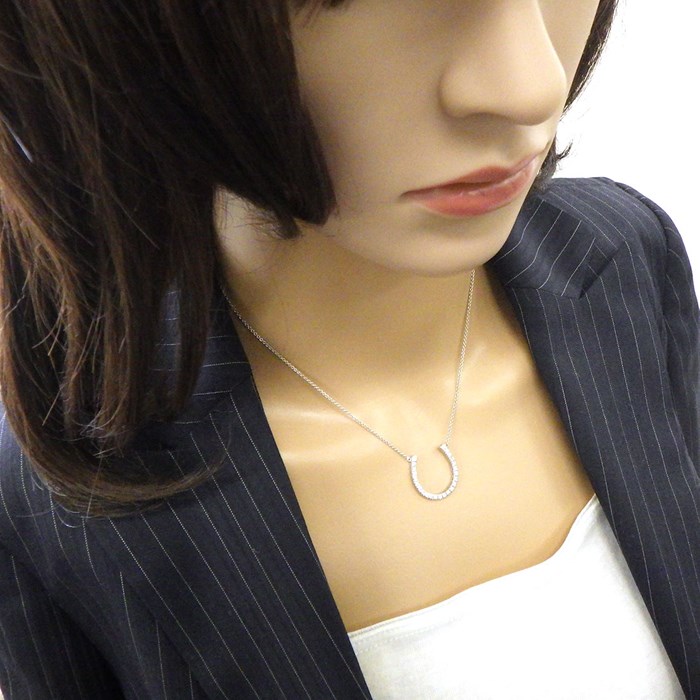 スタージュエリー STAR JEWELRY ネックレス ホースシューモチーフ ダイヤモンド K18WG 【中古】