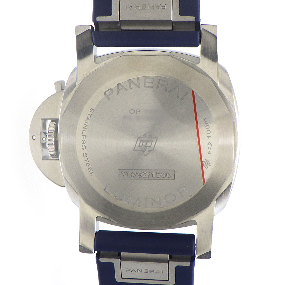 パネライ PANERAI 腕時計 ルミノールマリーナ クアランタ PAM01370 サンレイ ブルー文字盤 カレンダー スモールセコンド パワーリザーブ ラバー SS 自動巻き 【箱・保付き】 【中古】