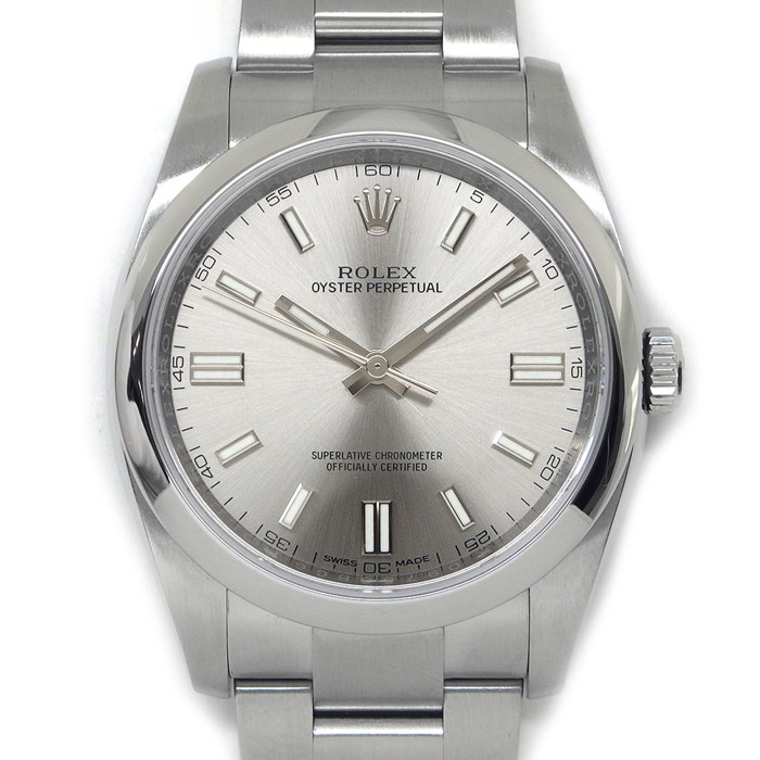 ロレックス Rolex 腕時計 オイスターパーペチュアル 116000 ルーレット刻印 ランダムシリアル サンレイ スレート文字盤 SS 自動巻き 【箱・保付き】 【中古】
