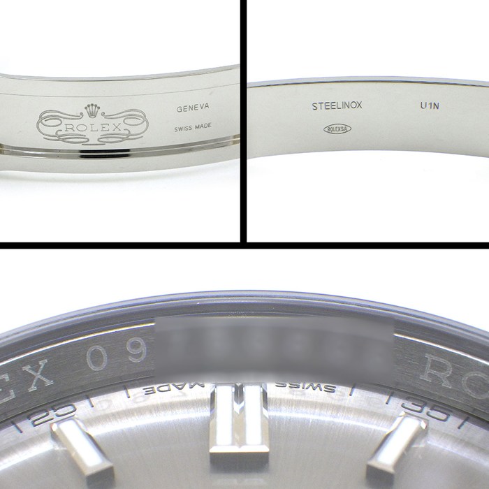 ロレックス Rolex 腕時計 オイスターパーペチュアル 116000 ルーレット刻印 ランダムシリアル サンレイ スレート文字盤 SS 自動巻き 【箱・保付き】 【中古】