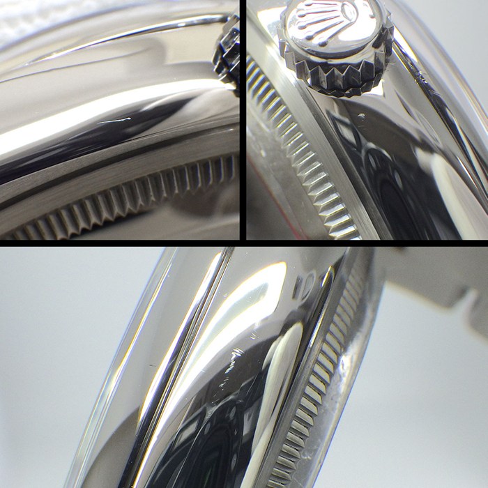 ロレックス Rolex 腕時計 オイスターパーペチュアル 116000 ルーレット刻印 ランダムシリアル サンレイ スレート文字盤 SS 自動巻き 【箱・保付き】 【中古】