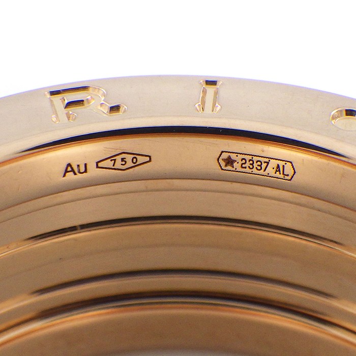 ブルガリ BVLGARI リング B-zero1 ビーゼロワン ロック 2バンド 358015 K18PG ブラック セラミック 11.5号 / #52 【中古】