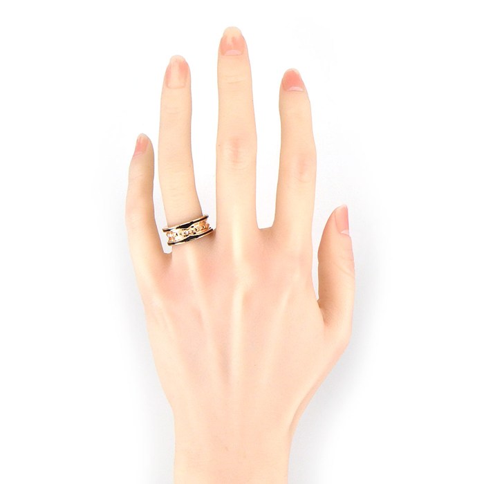 ブルガリ BVLGARI リング B-zero1 ビーゼロワン ロック 2バンド 358015 K18PG ブラック セラミック 11.5号 / #52 【中古】