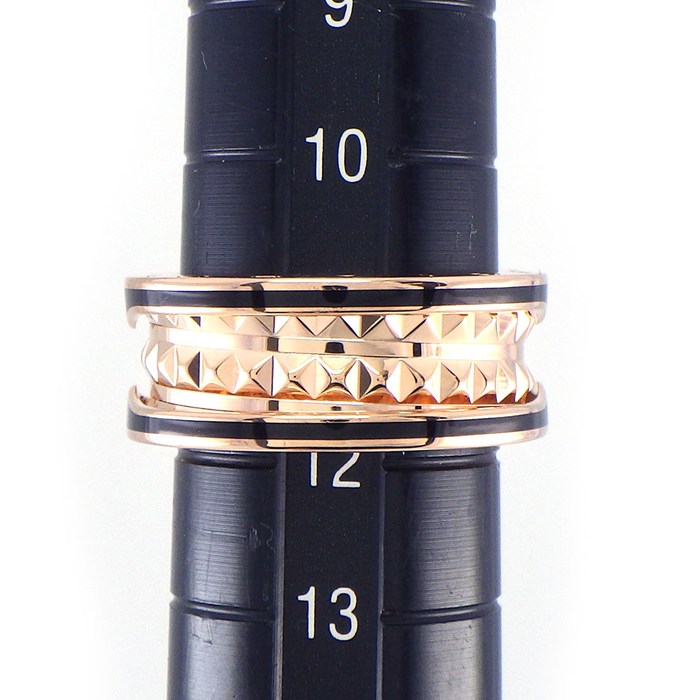 ブルガリ BVLGARI リング B-zero1 ビーゼロワン ロック 2バンド 358015 K18PG ブラック セラミック 11.5号 / #52 【中古】