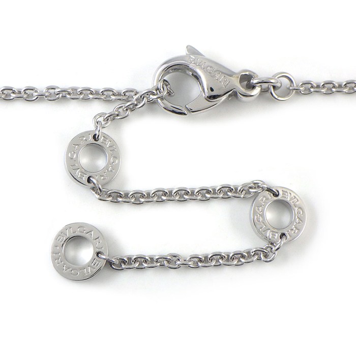 ブルガリ BVLGARI ネックレス ブルガリブルガリ サークル ラウンド ロゴ 1ポイント ダイヤモンド K18WG 【中古】