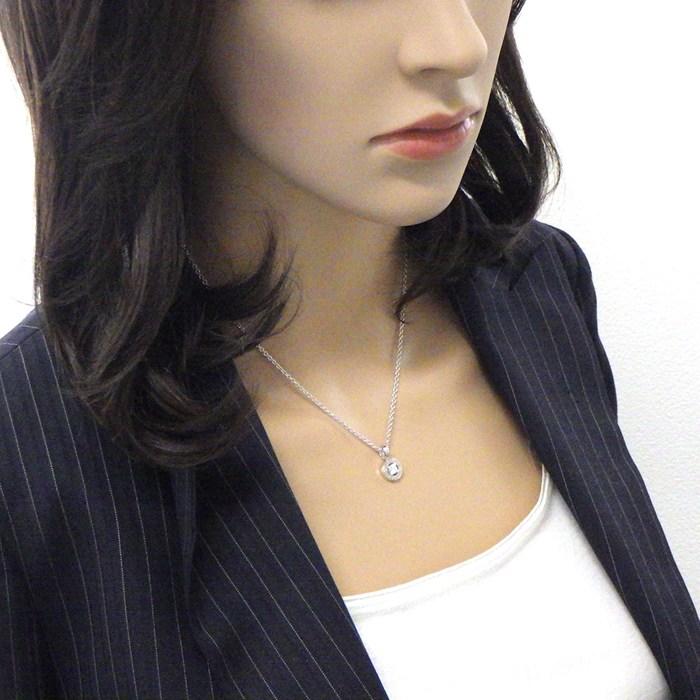 ブルガリ BVLGARI ネックレス ブルガリブルガリ サークル ラウンド ロゴ 1ポイント ダイヤモンド K18WG 【中古】