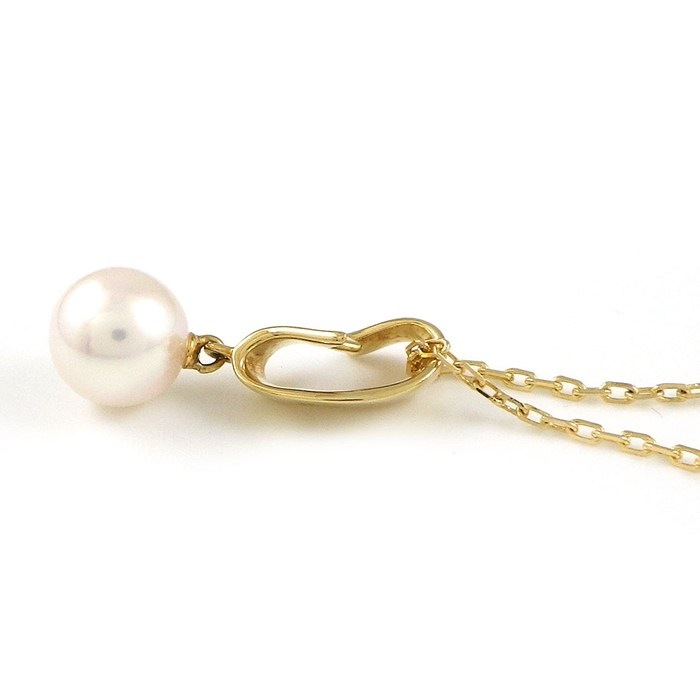  ミキモト MIKIMOTO ネックレス 1ポイント パール 7mm珠 K18YG 【中古】