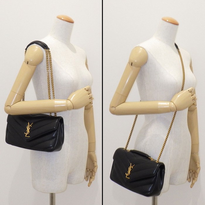 サンローラン SAINT LAURENT ショルダーバッグ ルル スモール 801437 AAEAX 1000 ブラック マテラッセラムスキン ゴールド金具 【中古】