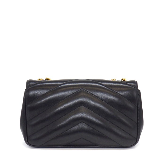 サンローラン SAINT LAURENT ショルダーバッグ ルル スモール 801437 AAEAX 1000 ブラック マテラッセラムスキン ゴールド金具 【中古】