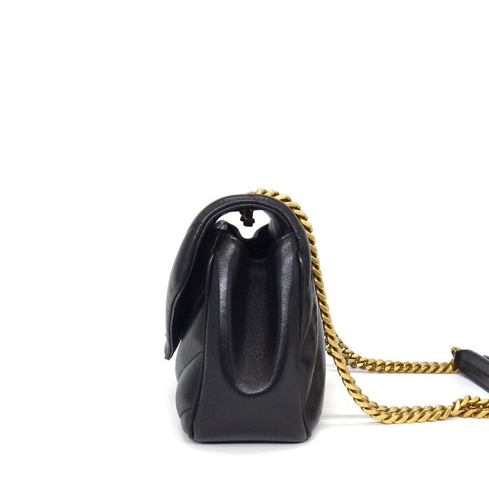 サンローラン SAINT LAURENT ショルダーバッグ ルル スモール 801437 AAEAX 1000 ブラック マテラッセラムスキン ゴールド金具 【中古】