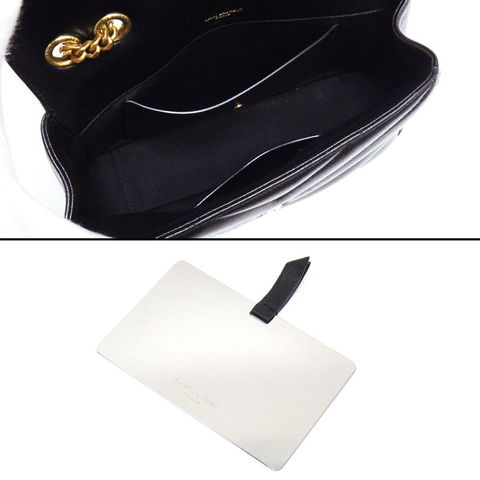サンローラン SAINT LAURENT ショルダーバッグ ルル スモール 801437 AAEAX 1000 ブラック マテラッセラムスキン ゴールド金具 【中古】
