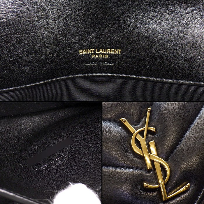 サンローラン SAINT LAURENT ショルダーバッグ ルル スモール 801437 AAEAX 1000 ブラック マテラッセラムスキン ゴールド金具 【中古】