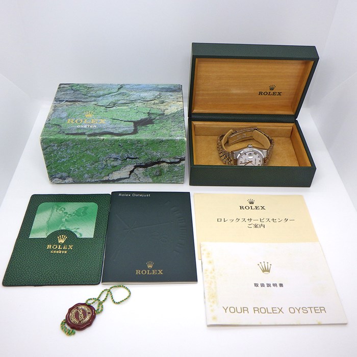ロレックス Rolex 腕時計 デイトジャスト 16200 Y番 2002年 ローマンインデックス ホワイト文字盤 ジュビリーブレス SS 自動巻き 【中古】