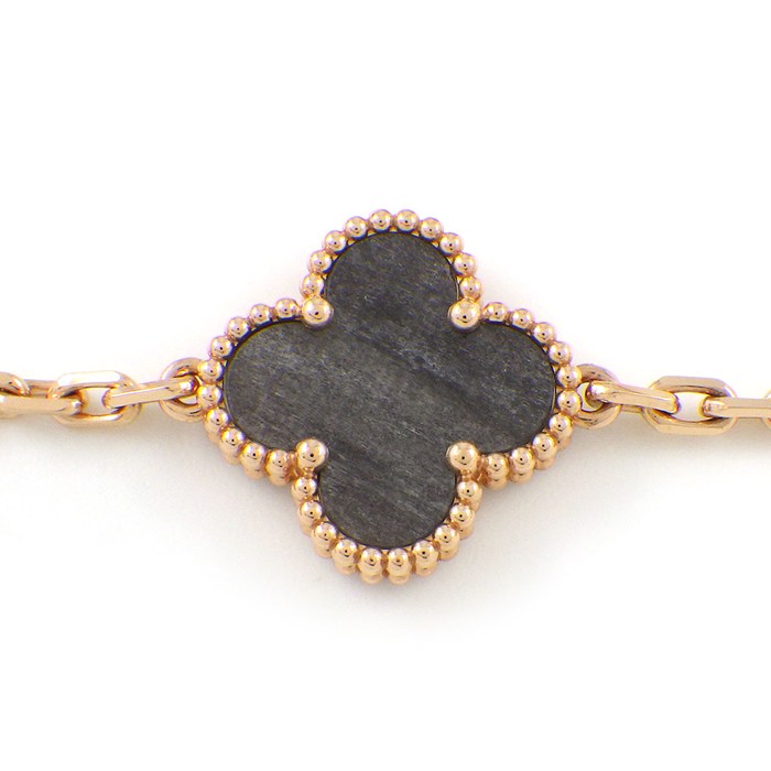 ヴァンクリーフ&アーペル Van Cleef & Arpels ロングネックレス ヴィンテージアルハンブラ 20モチーフ VCARP7S700 激レア コレクションアイテム 限定品 シルバー オブシディアン K18PG 【箱・保付き】 【中古】