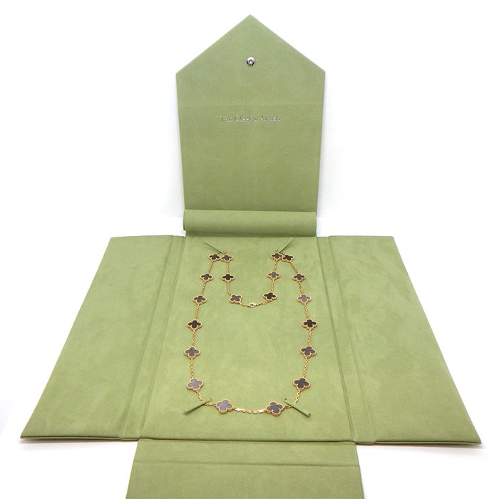 ヴァンクリーフ&アーペル Van Cleef & Arpels ロングネックレス ヴィンテージアルハンブラ 20モチーフ VCARP7S700 激レア コレクションアイテム 限定品 シルバー オブシディアン K18PG 【箱・保付き】 【中古】