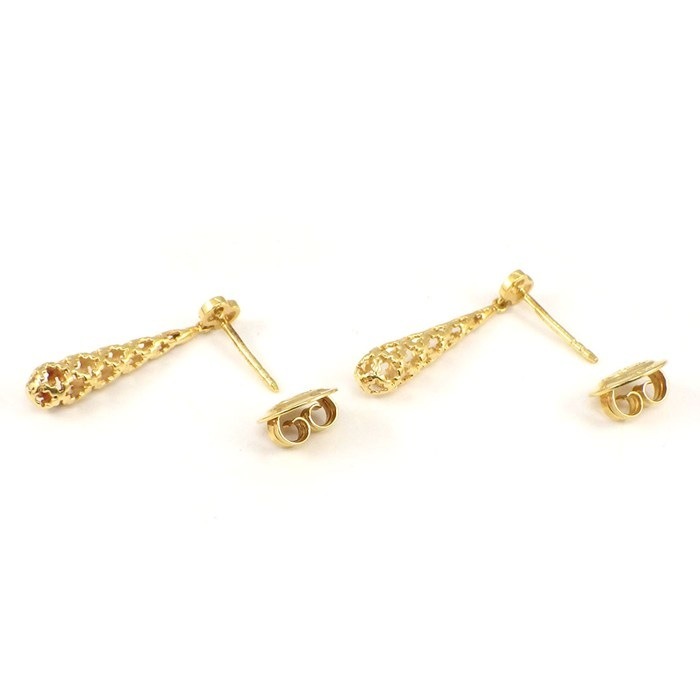 グッチ GUCCI ピアス ディアマンティッシマ ドロップ GG ロゴ K18YG 【中古】