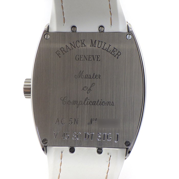 フランクミュラー FRANCK MULLER 腕時計 ヴァンガード V45SCDTSTGJ ホワイト文字盤 白 デイト カレンダー K18PG SS 革 ラバー 自動巻き 【中古】