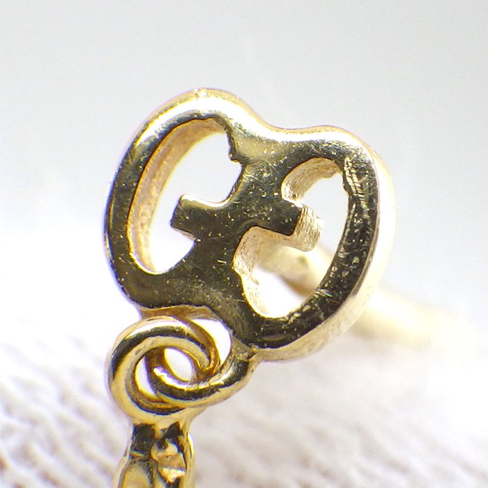 グッチ GUCCI ピアス ディアマンティッシマ ドロップ GG ロゴ K18YG 【中古】