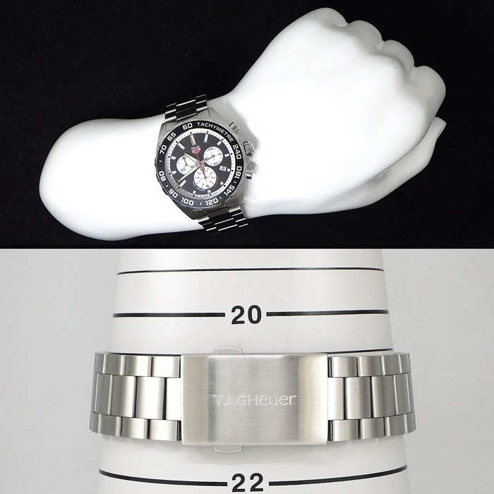 タグ・ホイヤー TAG Heuer 腕時計 フォーミュラ1 クロノグラフ CAZ101E.BA0842 デイト タキメーター スモールセコンド 夜光インデックス 夜光針 ブラック文字盤 SS クオーツアナログ 【箱・保付き】 【中古】