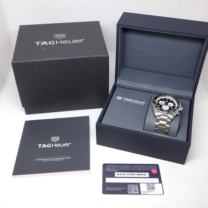 タグ・ホイヤー TAG Heuer 腕時計 フォーミュラ1 クロノグラフ CAZ101E.BA0842 デイト タキメーター スモールセコンド 夜光インデックス 夜光針 ブラック文字盤 SS クオーツアナログ 【箱・保付き】 【中古】