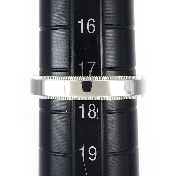  ティファニー Tiffany & Co. リング ノーツ ミルグレイン バンド 4mm ロゴ シグネチャー PT950 17.5号 【中古】