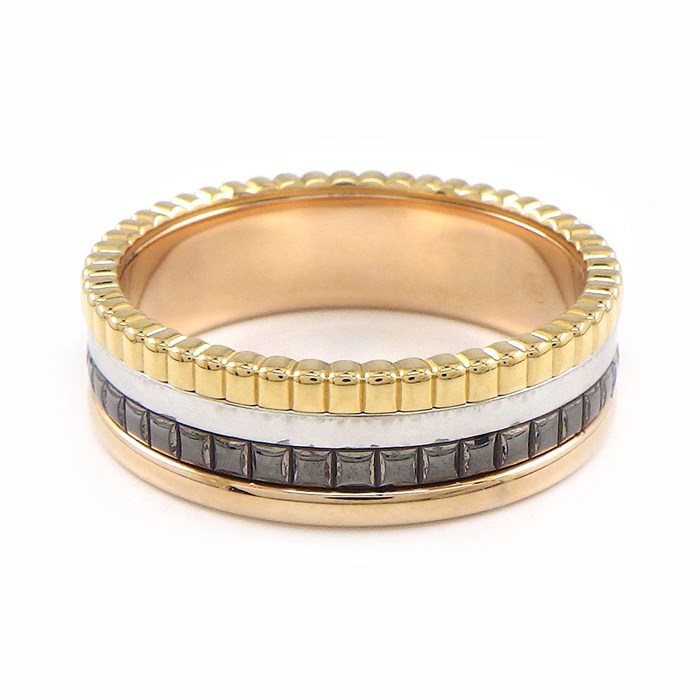 ブシュロン BOUCHERON リング キャトル クラシック スモール JRG00290 K18PG K18WG K18YG ブラウンPVD 19.5号/ #60 【中古】