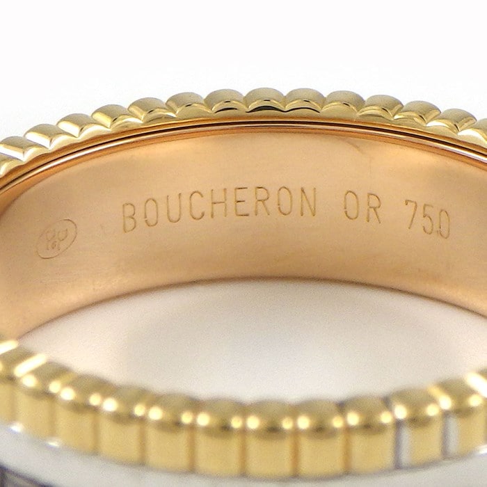 ブシュロン BOUCHERON リング キャトル クラシック スモール JRG00290 K18PG K18WG K18YG ブラウンPVD 19.5号/ #60 【中古】