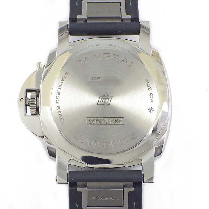 パネライ PANERAI 腕時計 ルミノール ドゥ ルナ・ロッサ PAM01381 デイト スモールセコンド 夜光針 夜光インデックス ホワイト文字盤 SS ラバー 自動巻き 【箱・保付き】 【中古】