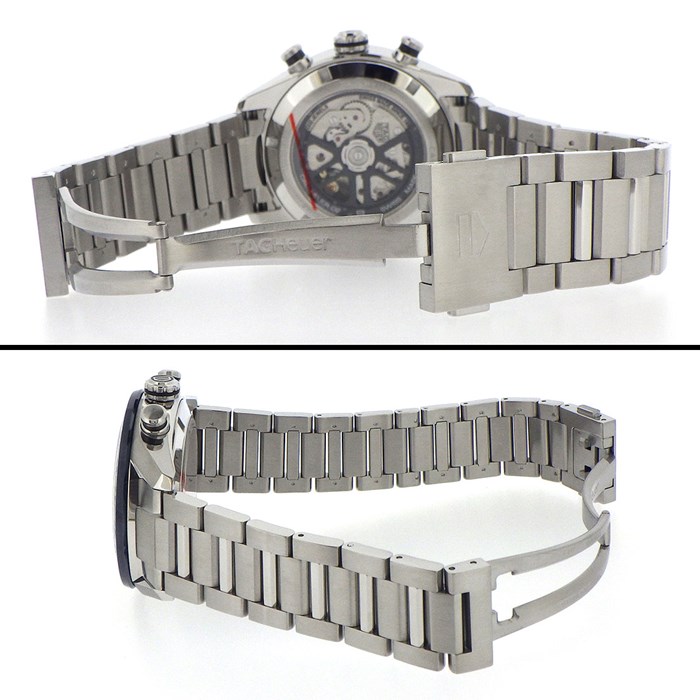 タグ・ホイヤー TAG Heuer 腕時計 カレラ キャリバーホイヤー02 スポーツ CBN2A1A サンレイ ブルー文字盤 デイト クロノグラフ タキメーター 夜光インデックス スモールセコンド 裏スケ SS 自動巻き 【箱・保付き】 【中古】