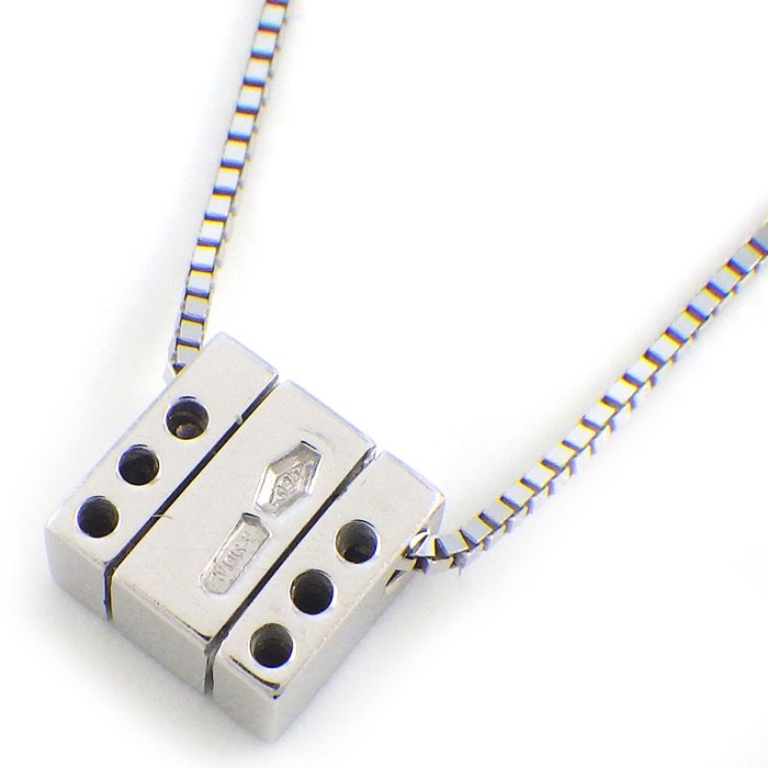 ダミアーニ DAMIANI ネックレス ベルエポック スクエア ベネチアンチェーン エメラルド ダイヤモンド K18WG 【中古】
