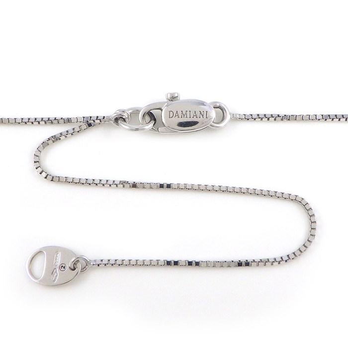 ダミアーニ DAMIANI ネックレス ベルエポック スクエア ベネチアンチェーン エメラルド ダイヤモンド K18WG 【中古】