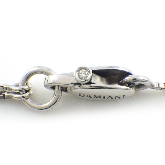 ダミアーニ DAMIANI ネックレス ベルエポック スクエア ベネチアンチェーン エメラルド ダイヤモンド K18WG 【中古】