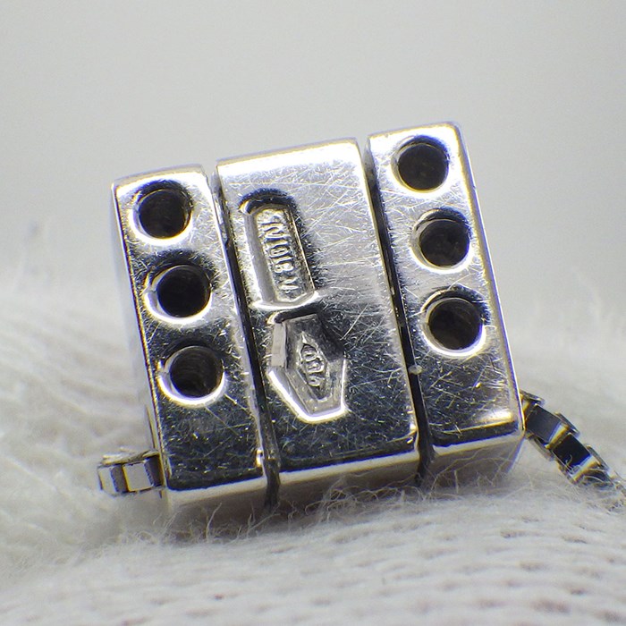 ダミアーニ DAMIANI ネックレス ベルエポック スクエア ベネチアンチェーン エメラルド ダイヤモンド K18WG 【中古】