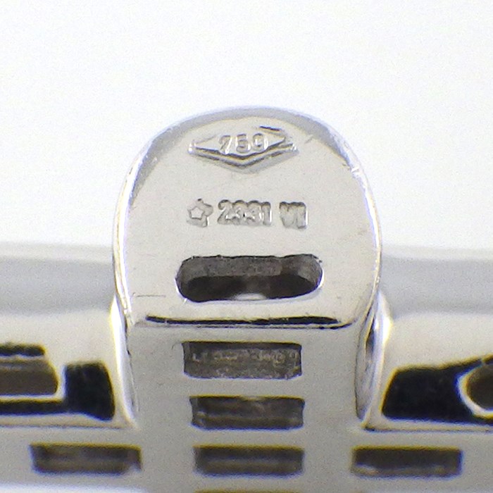 ブルガリ BVLGARI ネックレス ラテン クロス パヴェ ダイヤモンド K18WG 【中古】
