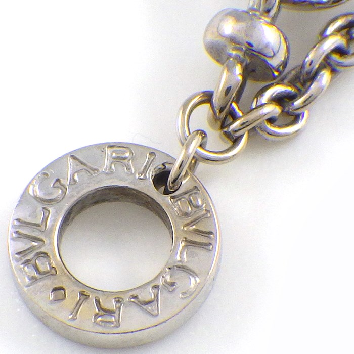 ブルガリ BVLGARI ネックレス ラテン クロス パヴェ ダイヤモンド K18WG 【中古】