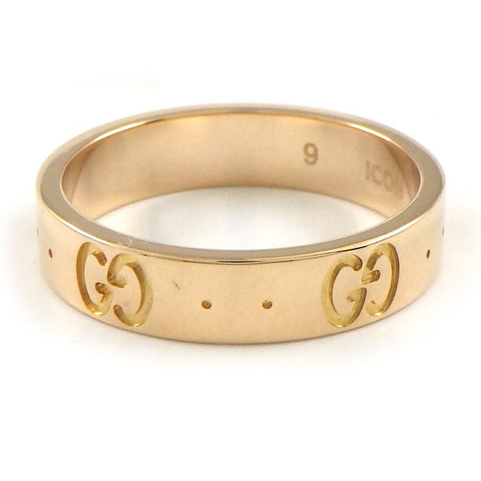 グッチ GUCCI リング アイコン スリム GG ロゴ K18PG 8.5号 【中古】