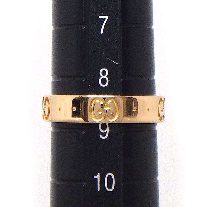 グッチ GUCCI リング アイコン スリム GG ロゴ K18PG 8.5号 【中古】
