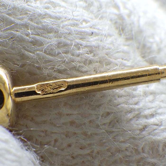 ルイ・ヴィトン LOUIS VUITTON ピアス モノグラム イディール Q96168 スターモチーフ 1ポイント ダイヤモンド 0.04ct K18YG ※片方のみ 【中古】