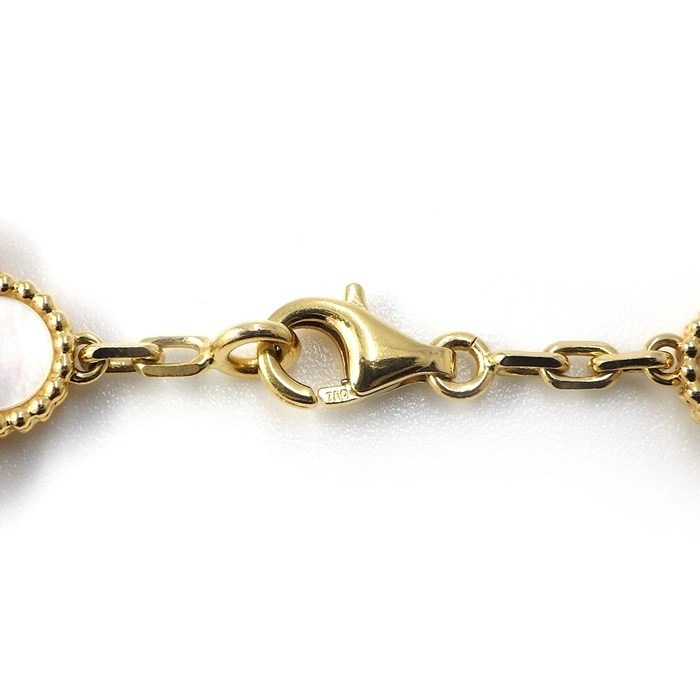 ヴァンクリーフ＆アーペル Van Cleef & Arpels ブレスレット ヴィンテージ アルハンブラ 5モチーフ VCARA41800 ホワイト シェル K18YG 【中古】