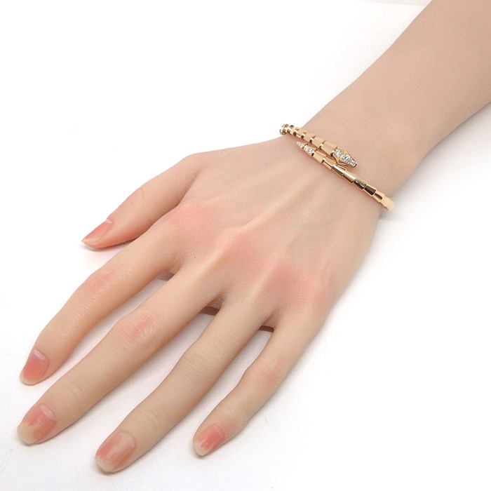 ブルガリ BVLGARI ブレスレット セルペンティ ヴァイパー 360704 スネークモチーフ ダイヤモンド 計0.47ct K18PG / #17 【中古】